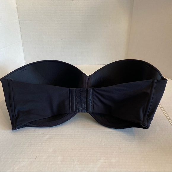 40DDD Maidenform Strapless Black Bra Underwire Satin - Picture 2 of 16